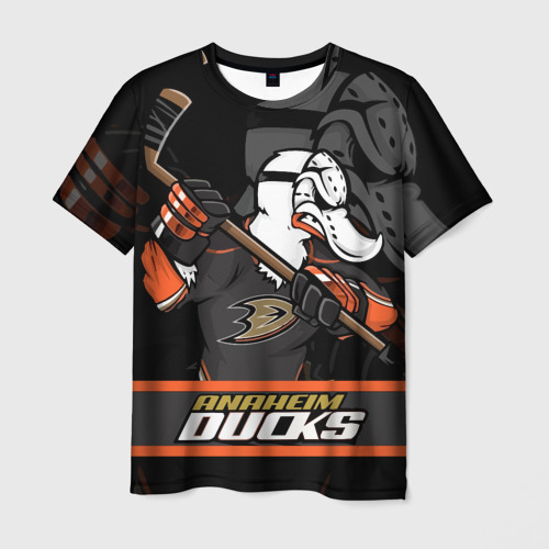 Мужская футболка 3D с принтом Анахайм Дакс, Anaheim Ducks, вид спереди #2