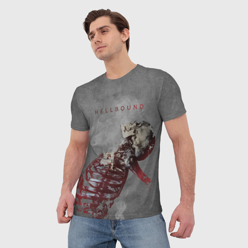 Мужская футболка 3D с принтом Hellbound Новая истина, фото на моделе #1