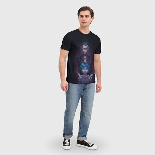 Мужская футболка 3D с принтом Джинкс и Силко, вид сбоку #3