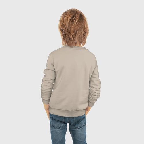 Детский свитшот хлопок с принтом Бегемотик детский cotton theme, вид сзади #2