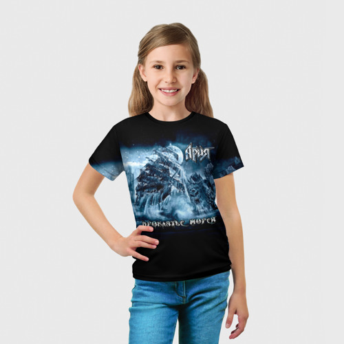 Детская футболка 3D с принтом Проклятье морей - Ария, вид сбоку #3