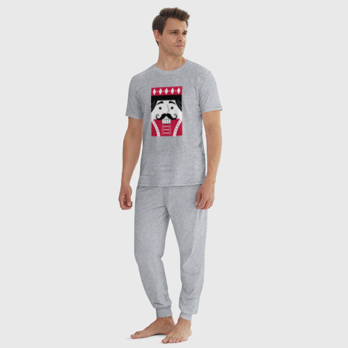 Мужская пижама хлопок с принтом Щелкунчик face, вид сбоку #3