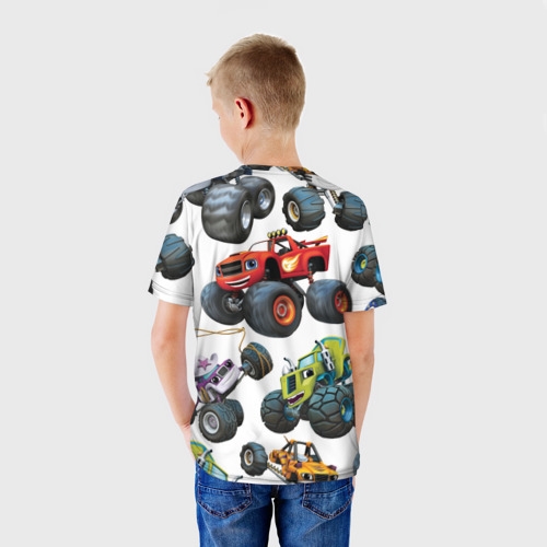Детская футболка 3D с принтом Вспыш и чудо машинки - Персонажи, вид сзади #2