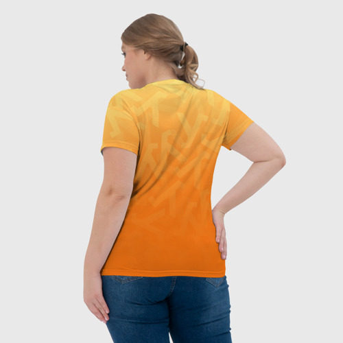 Женская футболка 3D с принтом Краснокожий, вид сзади #2