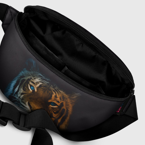 Поясная сумка 3D с принтом Тигр с голубыми глазами, фото #6