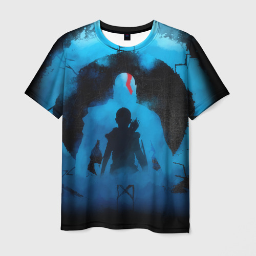 Мужская футболка 3D с принтом Бог войны Рагнарёк God of war, вид спереди #2