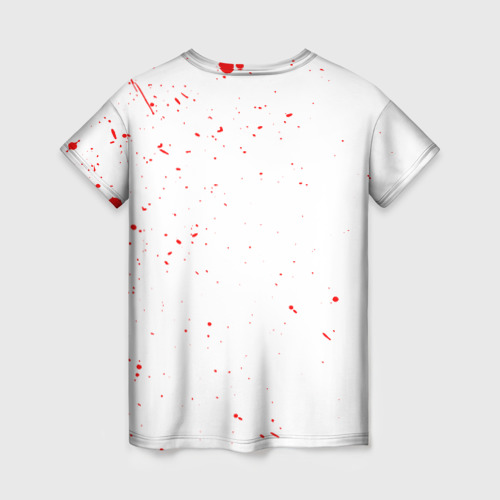 Женская футболка 3D с принтом DUNGEON MASTER BLOOD ГАЧИМУЧИ БЕЛЫЙ, вид сзади #1