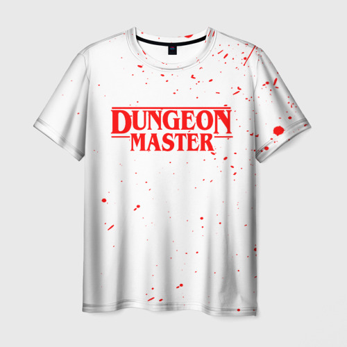Мужская футболка 3D с принтом Dungeon master blood Гачимучи белый, вид спереди #2