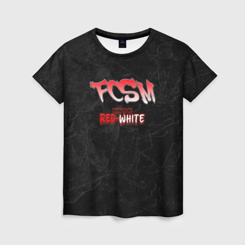 Женская футболка 3D с принтом Born to be red-white, вид спереди #2