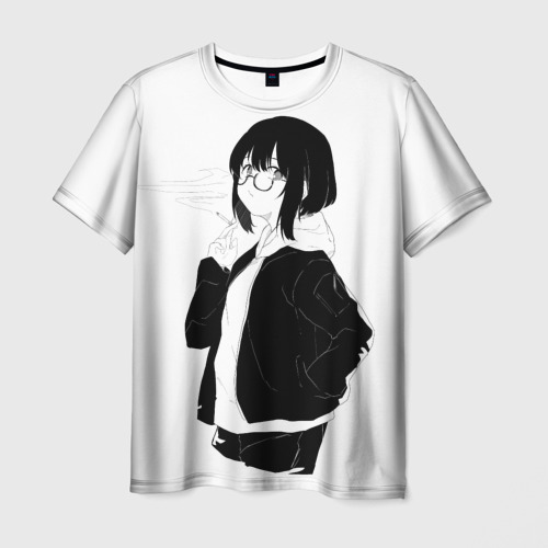 Мужская 3D футболка с принтом Anime | Waifu, вид спереди #2