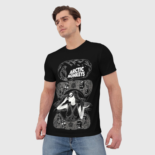 Мужская футболка 3D с принтом Arctic Monkeys Art, фото на моделе #1