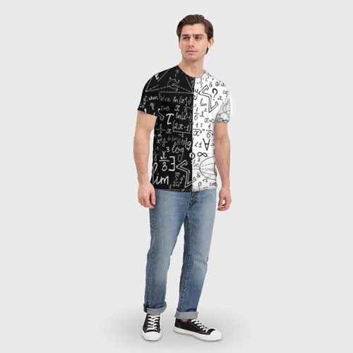 Мужская футболка 3D с принтом Формулы физики и математики, вид сбоку #3
