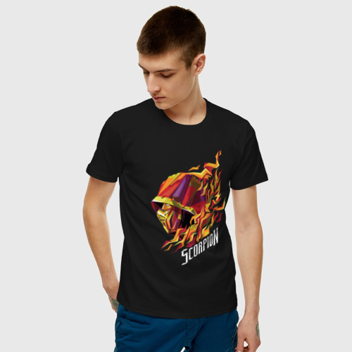 Мужская футболка с принтом Скорпион  Мортал Комбат, фото на моделе #1