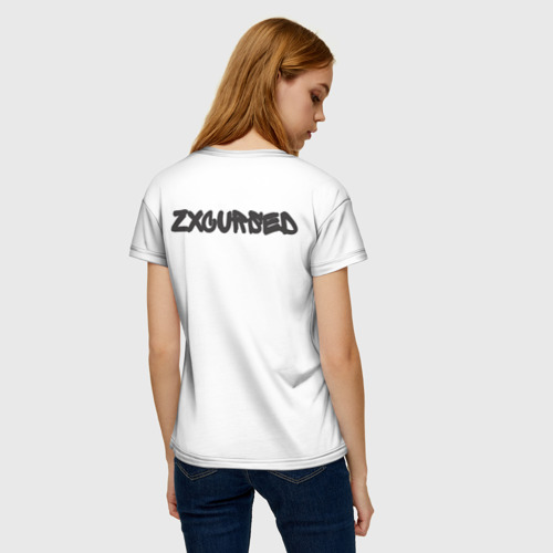 Женская футболка 3D с принтом Zxc Smile, вид сзади #2
