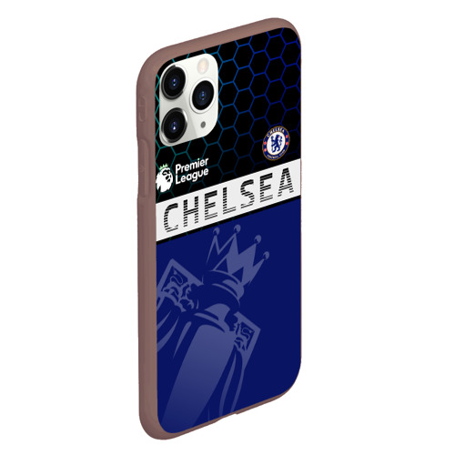 Чехол для iPhone 11 Pro матовый с принтом FC Chelsea London | ФК Челси Лонон, вид сбоку #3