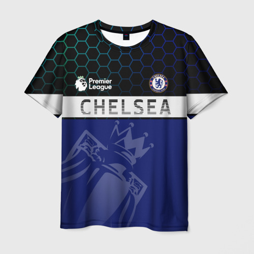 Мужская 3D футболка с принтом FC Chelsea London | ФК Челси Лонон, вид спереди #2