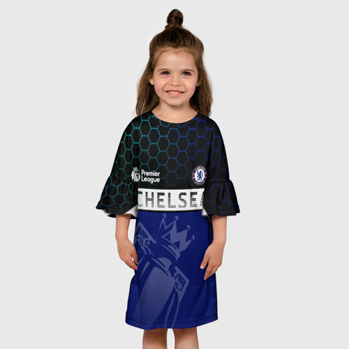Детское платье 3D с принтом FC Chelsea London | ФК Челси Лонон, вид сбоку #3