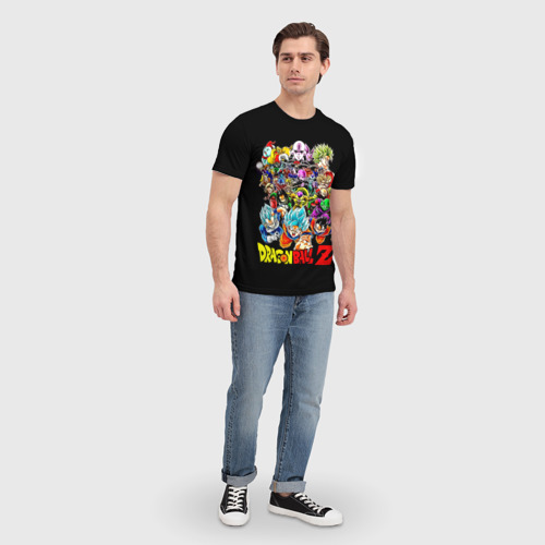 Мужская 3D футболка с принтом Персонажи Dragon Ball, вид сбоку #3