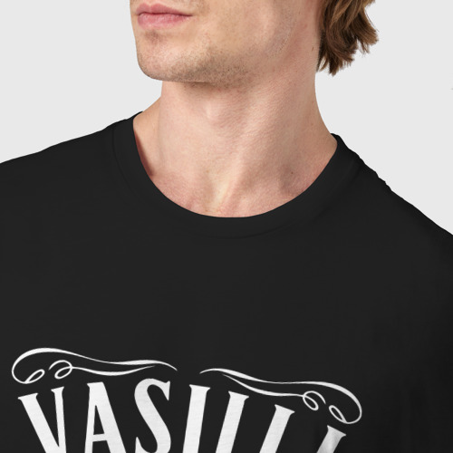 Мужская футболка хлопок с принтом Василий в стиле Джек Дэниэлс, фото #4