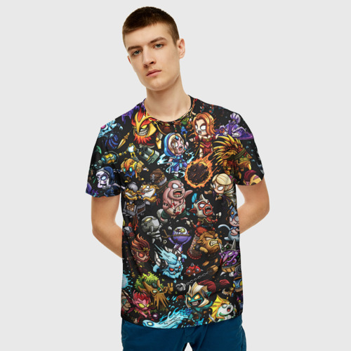Мужская 3D футболка с принтом DOTA 2 ВСЕ ПЕРСОНАЖИ В ЦВЕТЕ, фото на моделе #1