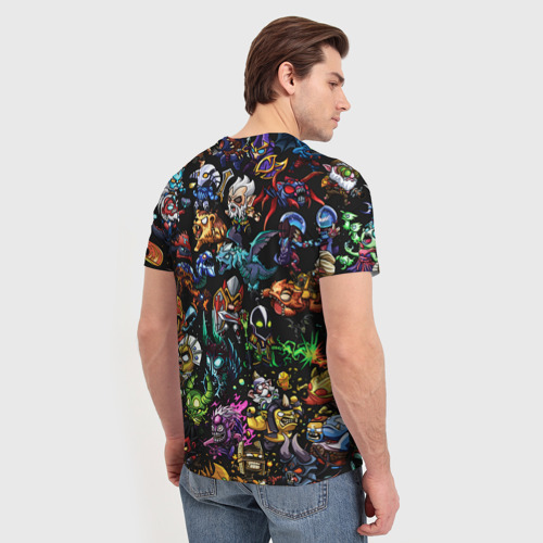 Мужская 3D футболка с принтом DOTA 2 ВСЕ ПЕРСОНАЖИ В ЦВЕТЕ, вид сзади #2
