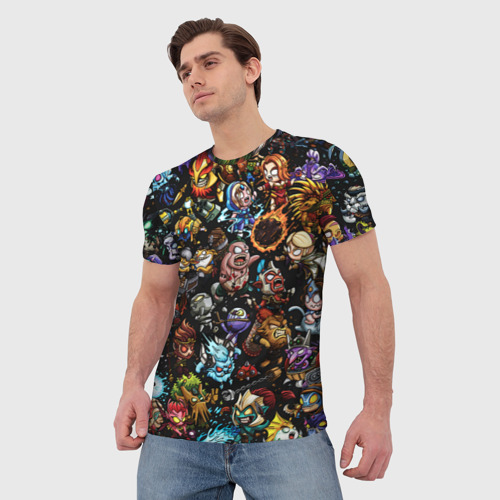 Мужская 3D футболка с принтом DOTA 2 ВСЕ ПЕРСОНАЖИ В ЦВЕТЕ, фото на моделе #1