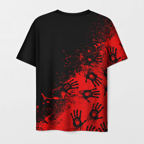 Мужская футболка 3D с принтом Death Stranding Отпечаток рук паттерн, вид сзади #1