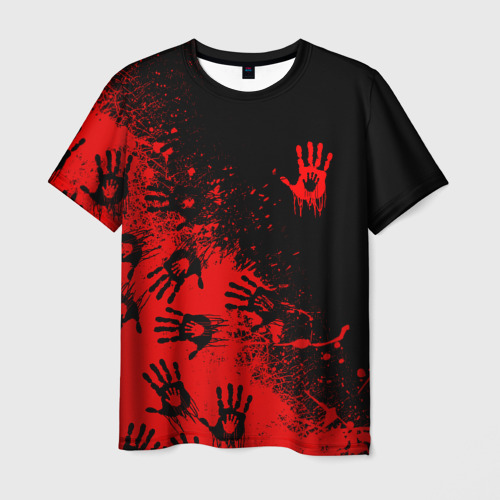Мужская футболка 3D с принтом Death Stranding Отпечаток рук паттерн, вид спереди #2