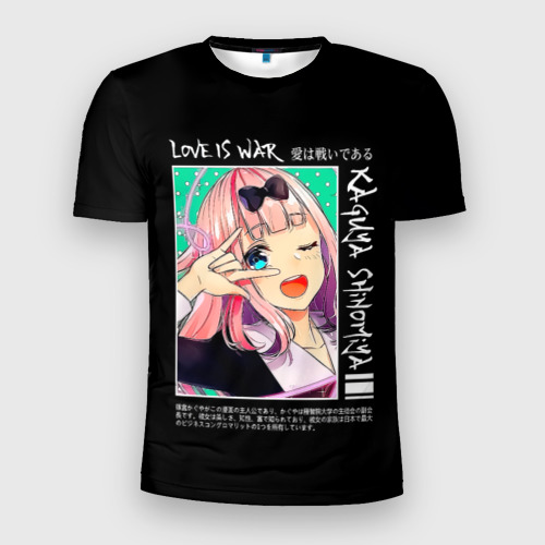 Мужская футболка 3D Slim с принтом Цубамэ Коясу - Госпожа Кагуя: В любви как на войне, вид спереди #2