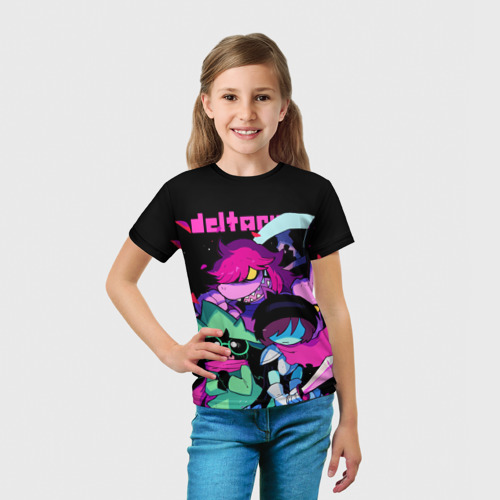 Детская 3D футболка с принтом Deltarune (Дельта Руна), вид сбоку #3