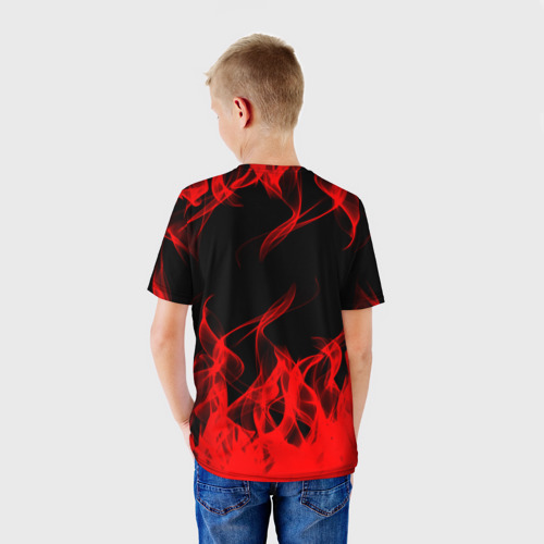 Детская 3D футболка с принтом Deltarune Fire, вид сзади #2