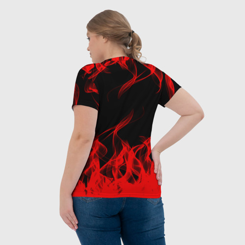 Женская футболка 3D с принтом Deltarune Fire, вид сзади #2