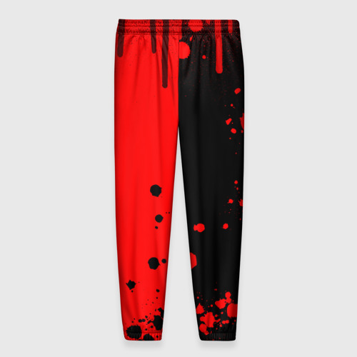 Мужские брюки 3D с принтом Deltarune black & red, вид сзади #1