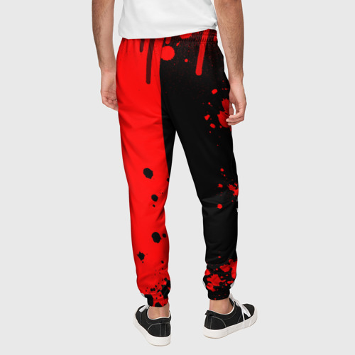 Мужские брюки 3D с принтом Deltarune black & red, вид сзади #2