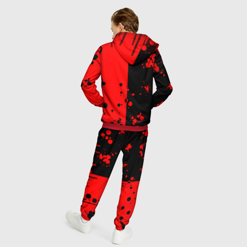 Мужской 3D костюм с принтом Deltarune black & red, вид сзади #2