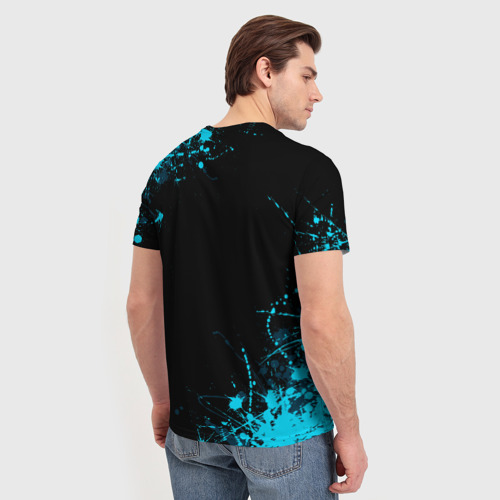 Мужская футболка 3D с принтом Deltarune брызги красок, вид сзади #2
