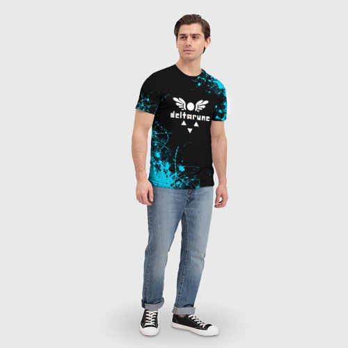 Мужская футболка 3D с принтом Deltarune брызги красок, вид сбоку #3