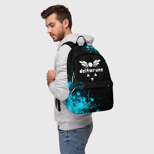 Рюкзак 3D с принтом Deltarune брызги красок, фото на моделе #1