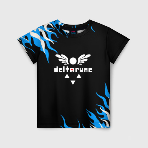 Детская футболка 3D с принтом [Deltarune] - Нарисованный огонь, вид спереди #2