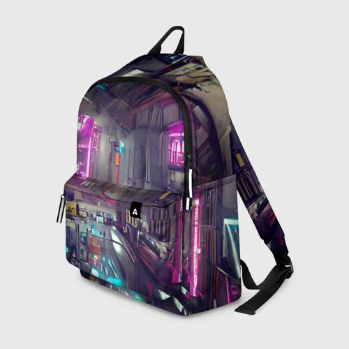 Рюкзак 3D с принтом Городской киберпанк, вид спереди #2