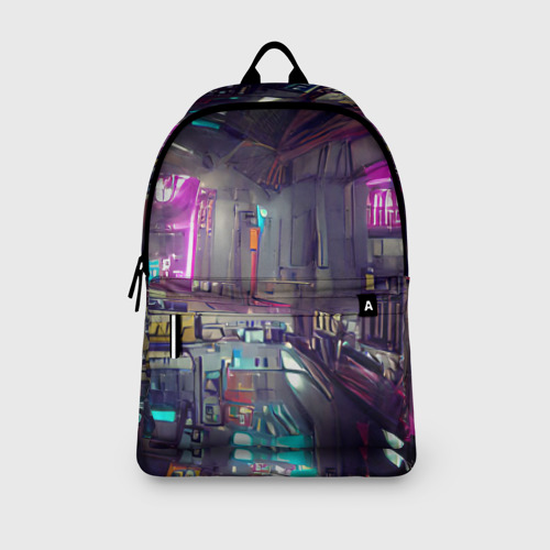 Рюкзак 3D с принтом Городской киберпанк, вид сбоку #3