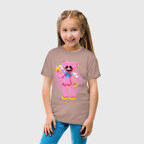 Детская футболка хлопок с принтом Kissy Missy Poppy Playtime, вид сбоку #3