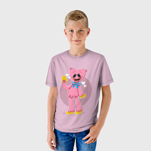 Детская 3D футболка с принтом KISSY MISSY POPPY PLAYTIME | ПОППИ ПЛЕЙТАЙМ КИССИ МИССИ, фото на моделе #1