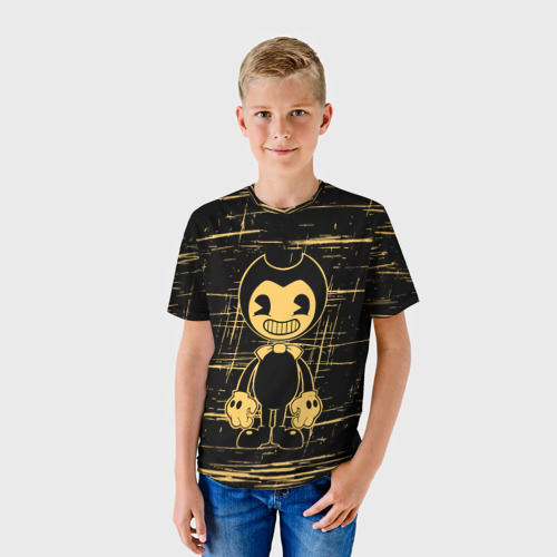 Детская 3D футболка с принтом [Bendy and the ink machine] - Бенди, фото на моделе #1