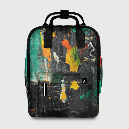 Женский рюкзак 3D с принтом Пятна краски, вид спереди #2