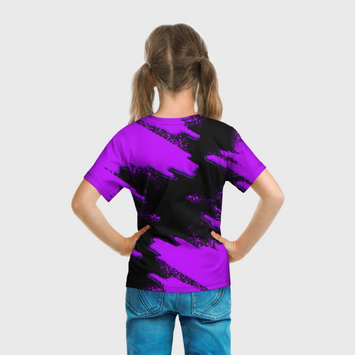 Детская 3D футболка с принтом Geometry Dash game - Геометри Дэш, вид сзади #2