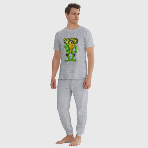 Мужская пижама хлопок с принтом Battletoads Боевые жабы Рэш, вид сбоку #3