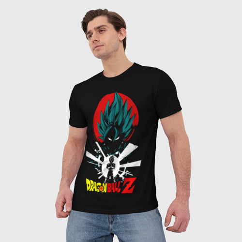 Мужская 3D футболка с принтом Сон Гоку - Dragon Ball Z, фото на моделе #1