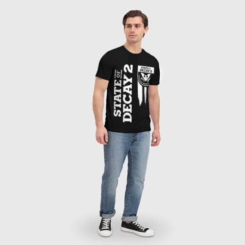 Мужская футболка 3D с принтом State of Decay black logo, вид сбоку #3
