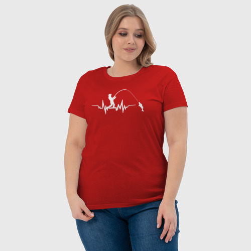 Женская футболка хлопок с принтом Сердце рыбака, фото #4